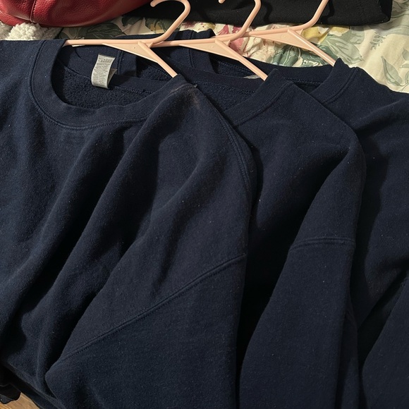 Navy Crew Neck Sweaters - Picture 1 of 2